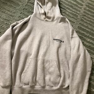 Essentials Men’s Hoodie in Light Gray with Chest Logo